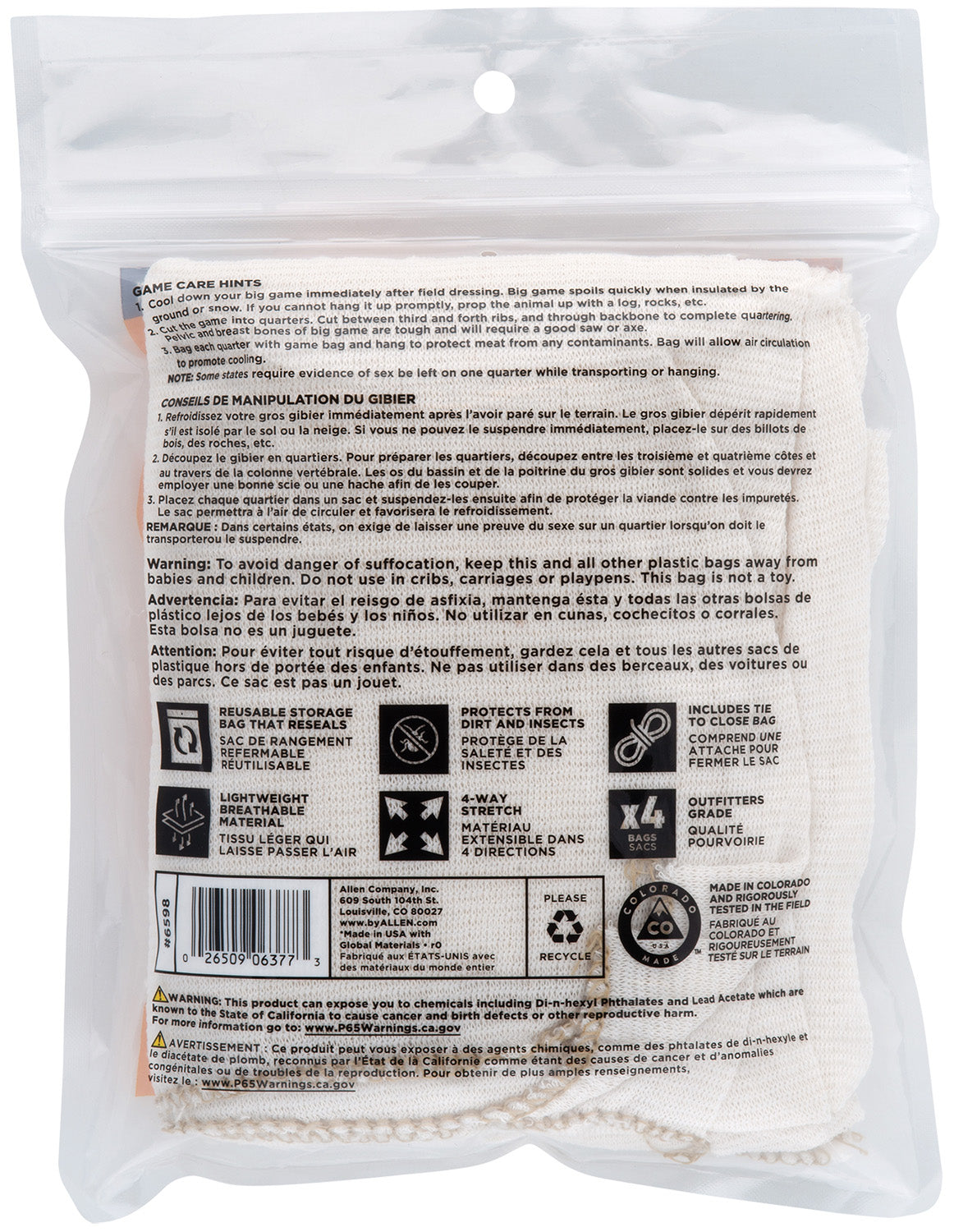 ALLEN 6598   COLORADO DEER QUARTER BAGS