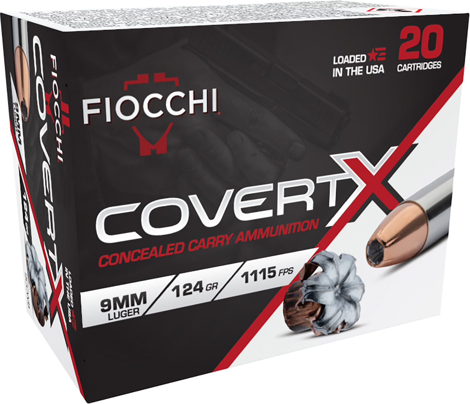 FIO 9CCWB     COVERT X    9MM    124GR JHP   20/10