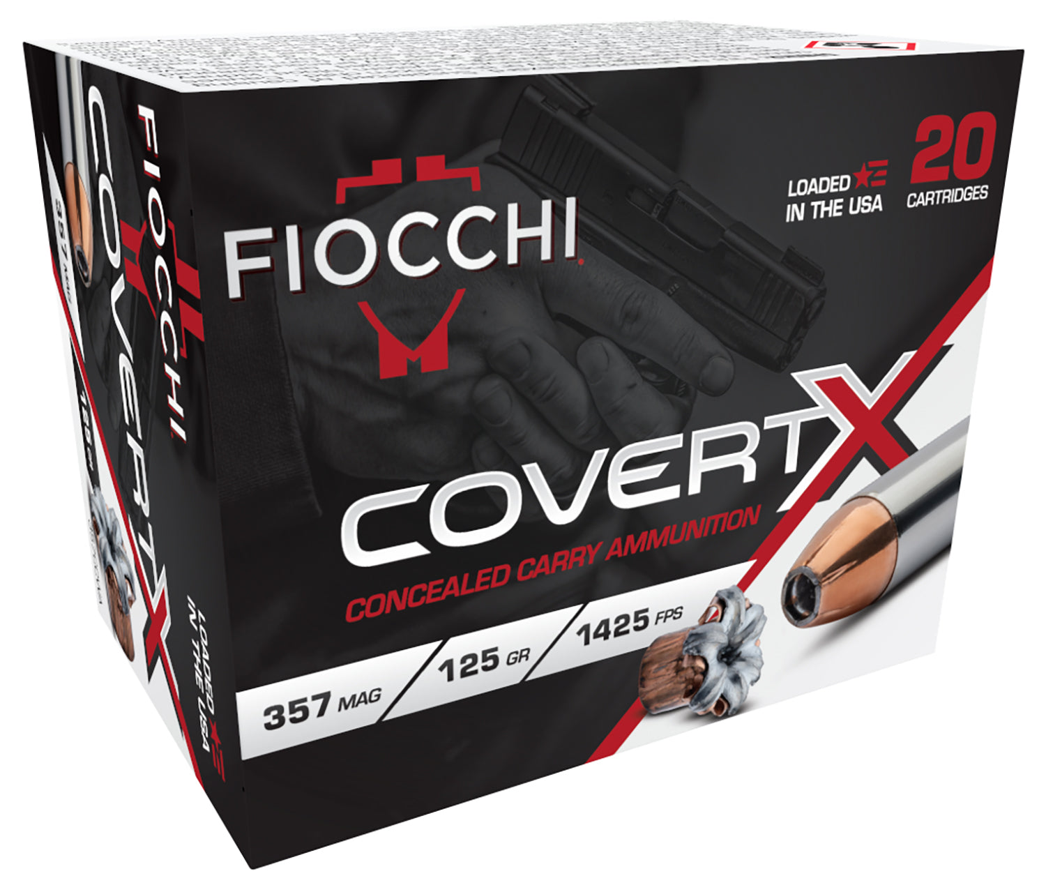 FIO 357CCWA   COVERT X    357    125GR JHP   20/10