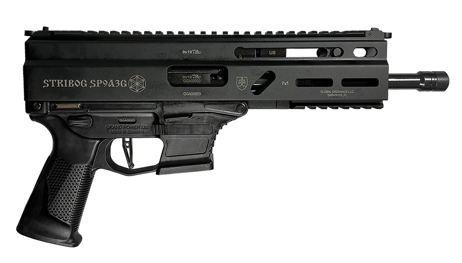 GP 810091158180   STRIBOG SP9A3G 9MM RFL *CA*  BLK