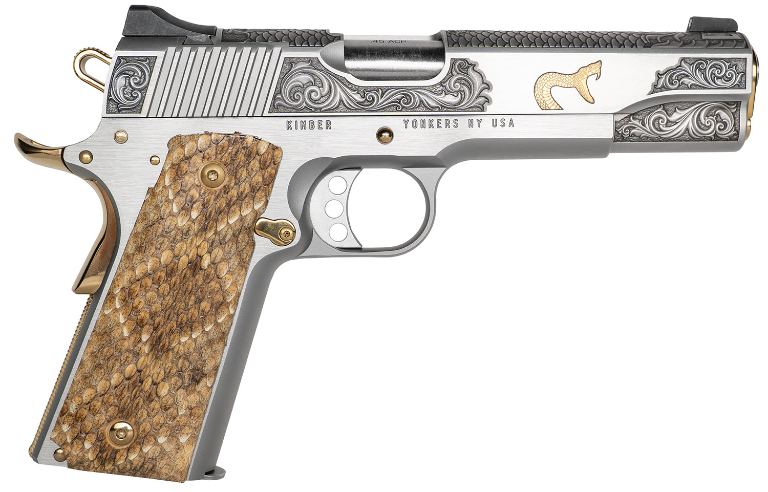 CNC CNCRATTLER     KIMBER 1911 45 RATTLESNAKE SKIN