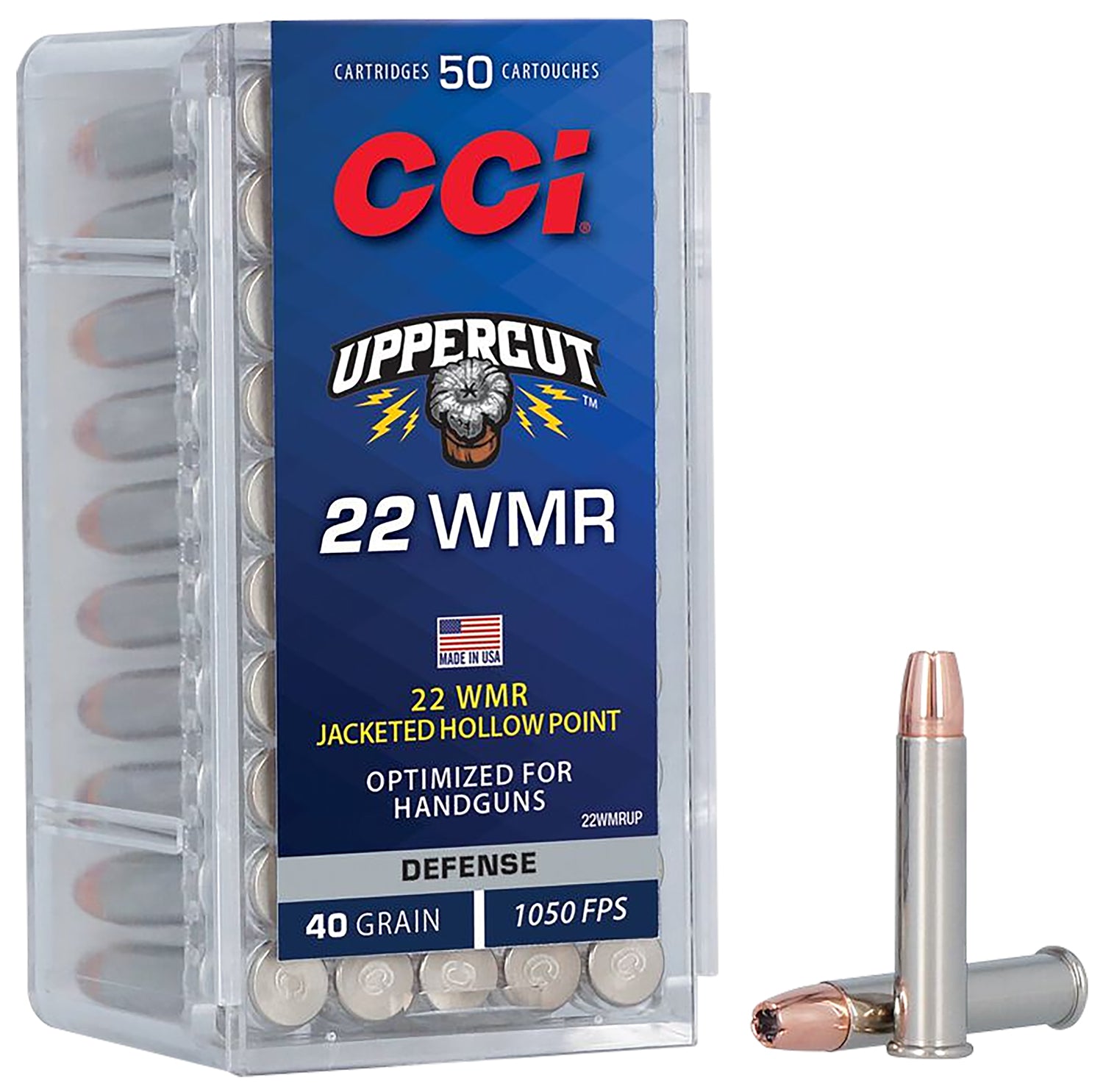 CCI 22WMRUP   22WMR 40GR UPPERCUT JHP  50/40