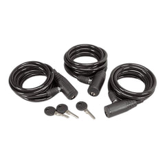 HS HS-00608      6' CABLE LOCK W/KEY LOCK/3PK