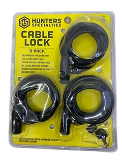 HS HS-00608      6' CABLE LOCK W/KEY LOCK/3PK