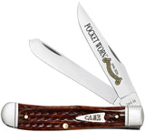 CASE 55230 POCKET WORN MAHOGANY BONE TRAPPER