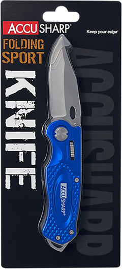 FPI 701C  ACCUSHARP FOLDING SPORT KNIFE BLUE