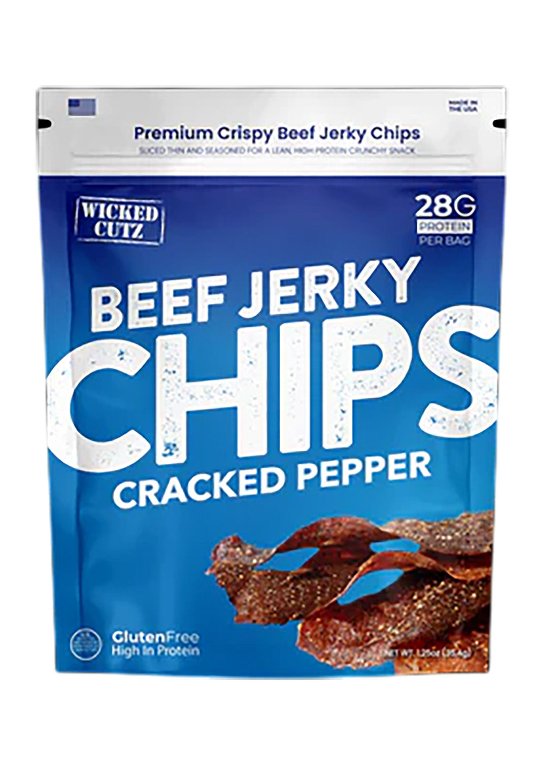 WICKED CUTZ WCBC01CP  CRACKED PEPPER JERKY CHIP  8