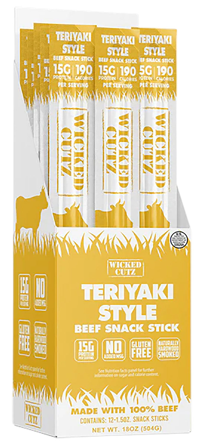 WICKED CUTZ WCBS12TY  TERIYAKI BEEF STICKS      12