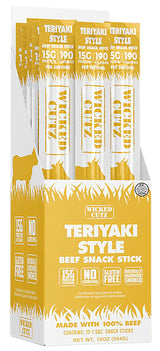 WICKED CUTZ WCBS12TY  TERIYAKI BEEF STICKS      12