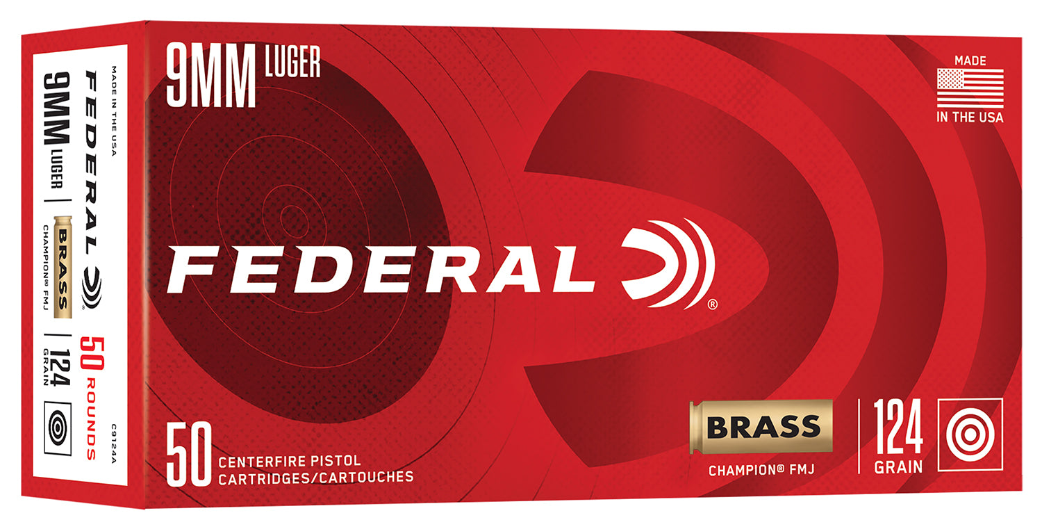 FED C9124A         9MM 124 FMJ CHAMP BRASS   50/20