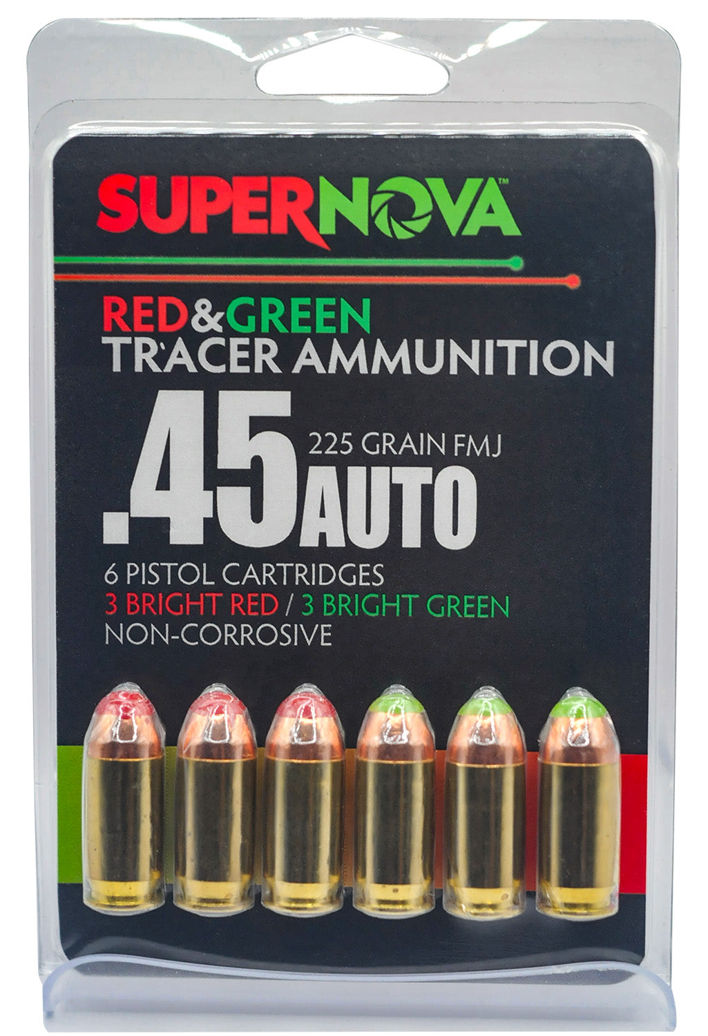 SUPERNOVA PMSN45AC-MP 45AC 225GR FMJ GRN/RED  6/60