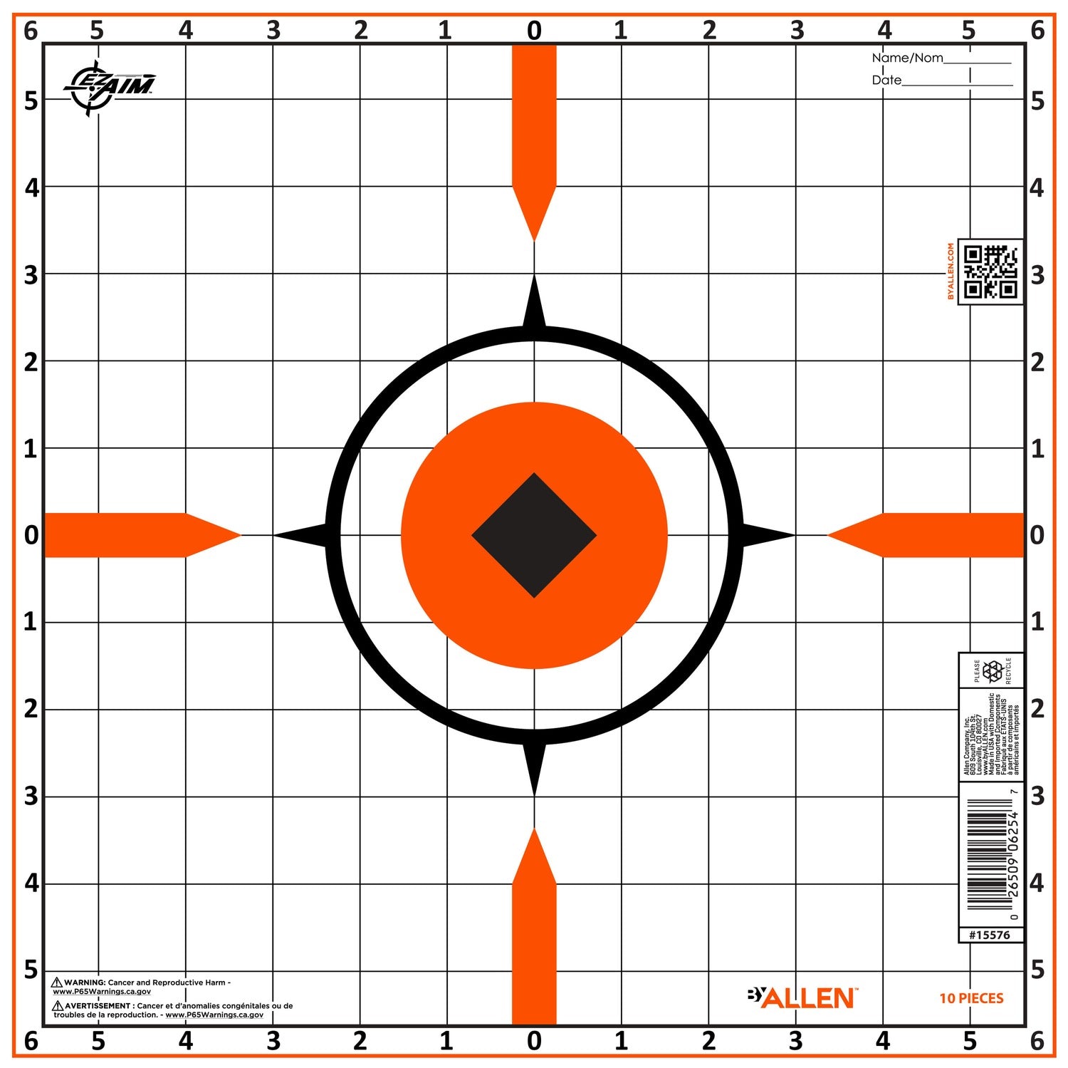 ALLEN 15576  RIGID SIGHT-IN TARGET 10PK