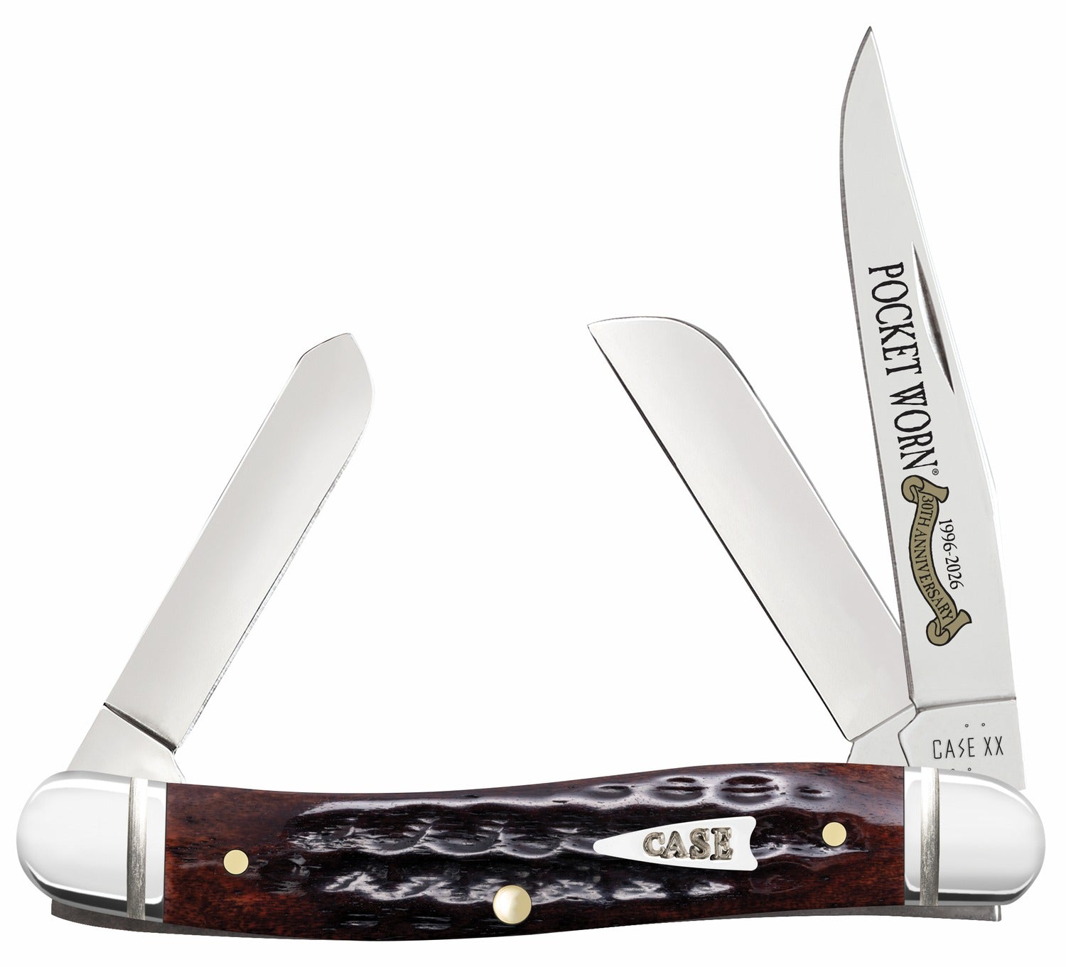 CASE 55232 POCKET WORN MAHOGANY BONE MED STOCKMAN