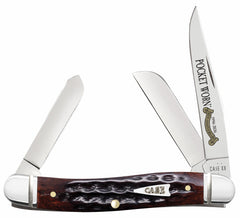 CASE 55232 POCKET WORN MAHOGANY BONE MED STOCKMAN