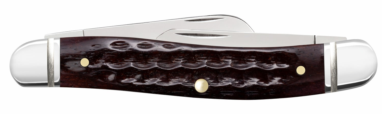 CASE 55232 POCKET WORN MAHOGANY BONE MED STOCKMAN