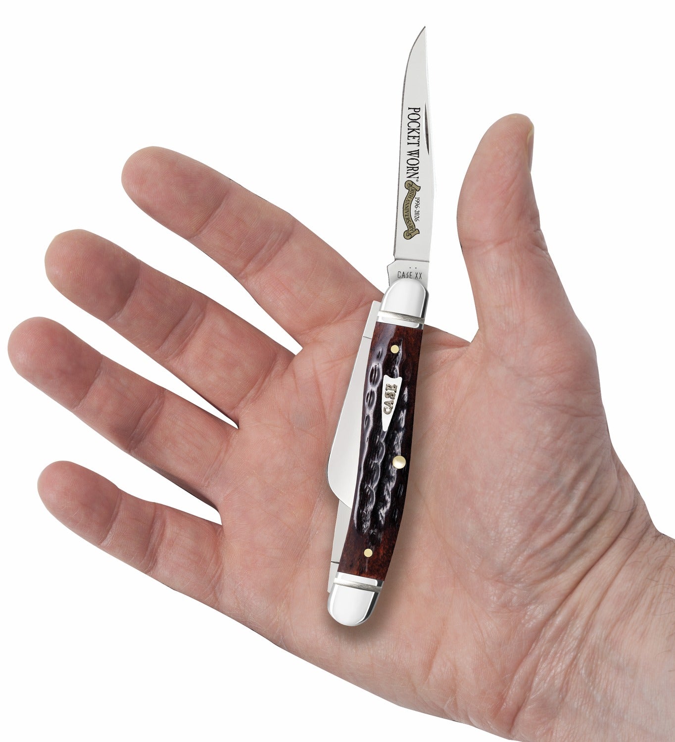 CASE 55232 POCKET WORN MAHOGANY BONE MED STOCKMAN