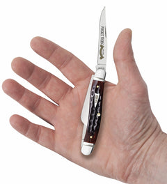 CASE 55232 POCKET WORN MAHOGANY BONE MED STOCKMAN