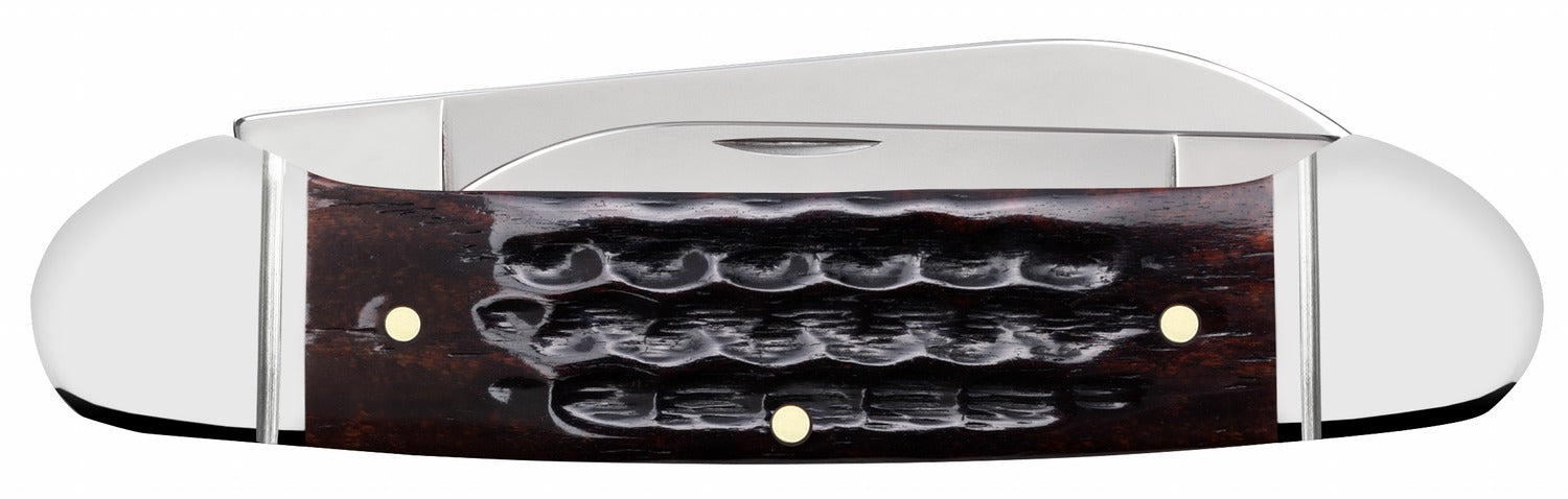 CASE 55235 POCKET WORN MAHOGANY BONE CANOE