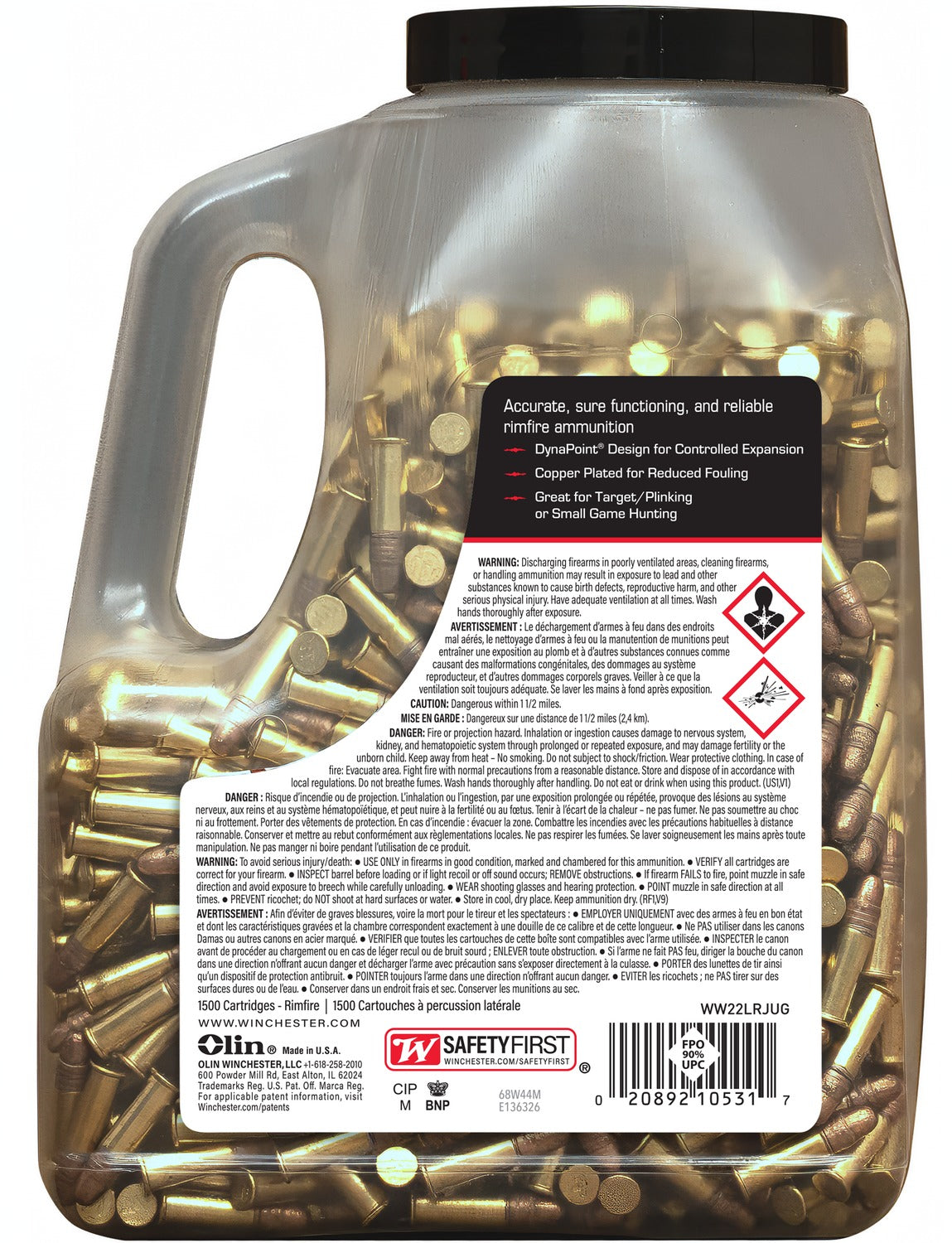 WIN WW22LRJUG  22LR DP WILDCAT JUG 40GR     1500/3