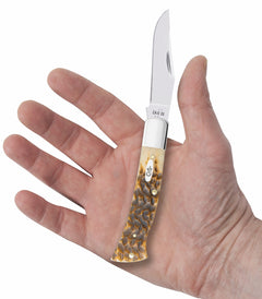CASE 10799 AXE HANDLE PEACH SEED JIG AMBER BONE