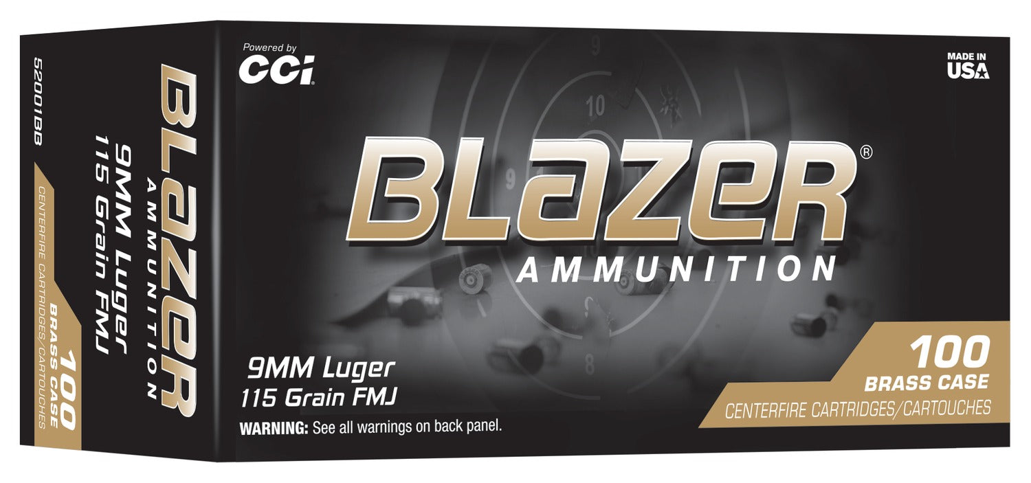 CCI 52001BB  BLAZER BRASS  9MM  115GR  100/10