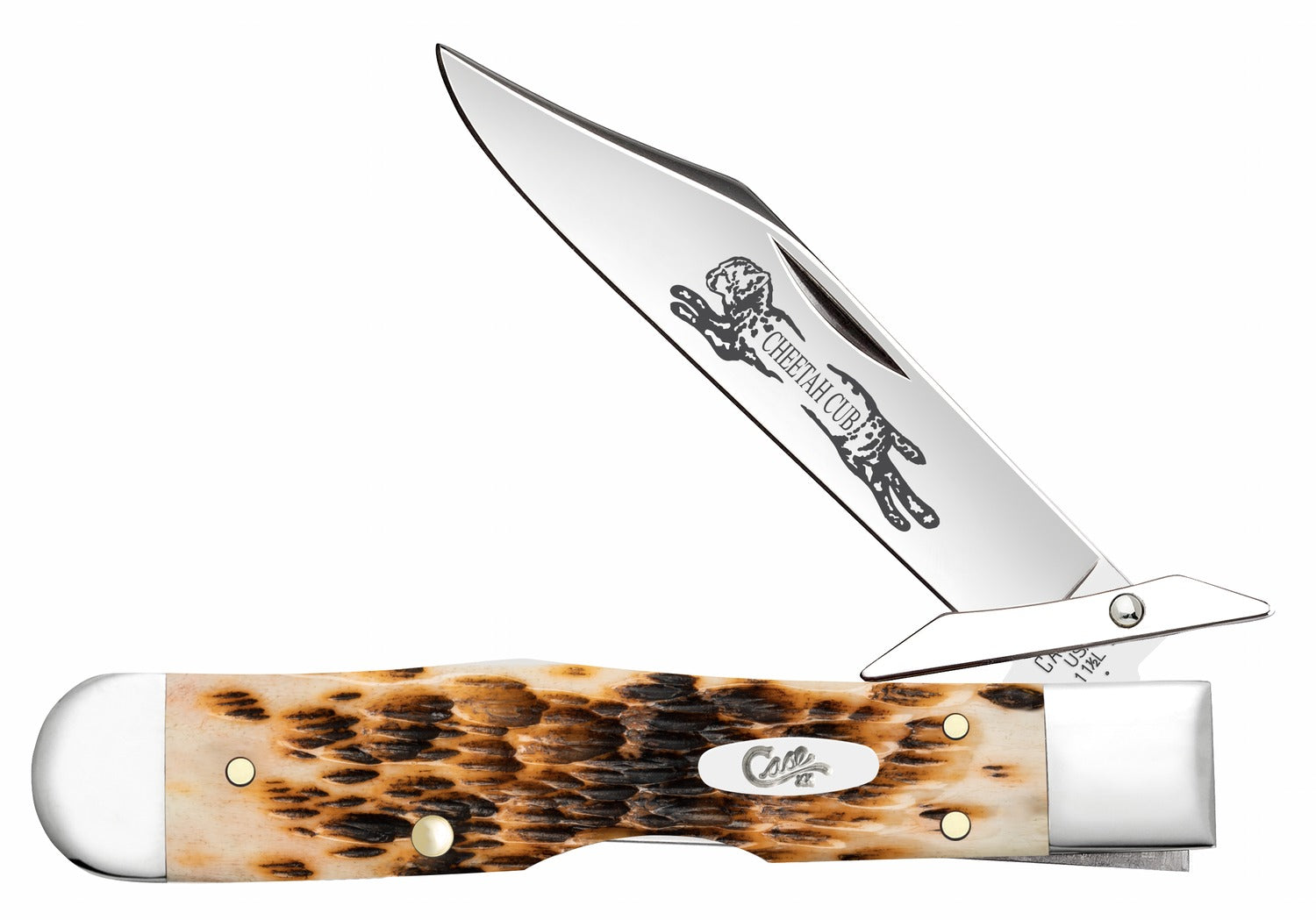 CASE 10812 CHEETAH CUB AMBER BONE