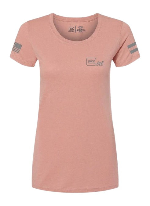 GLK AP96364 GLOCK GIRL FLAG TEE L   PINK