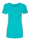 GLK AP96445 GLOCK GIRL FLAG TEE L   TEAL