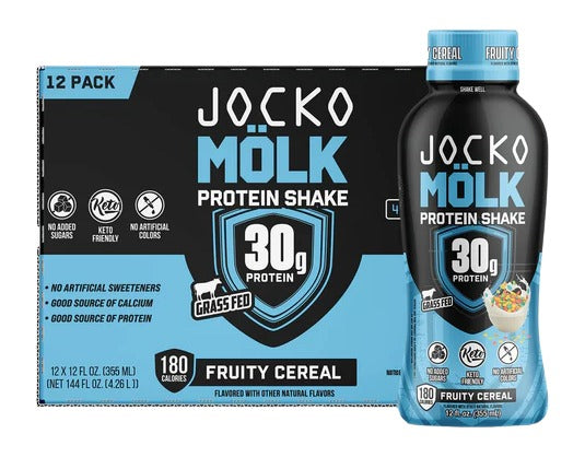 JOCKO 29243 MOLK RTD FRUITY CEREAL    PROTEIN 12PK