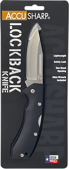 FPI 711C  ACCUSHARP LOCKBACK G10 KNIFE BLACK