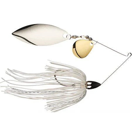 War Eagle We12NT01S Nickel Frame Tandem Willow SpinnerBait White & Silver Fishing Lure