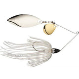 War Eagle We12NT01S Nickel Frame Tandem Willow SpinnerBait White & Silver Fishing Lure