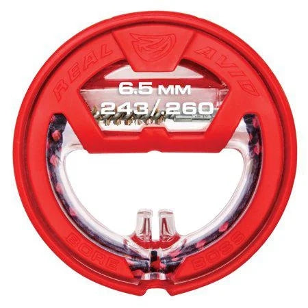 Real Avid Unisex's Boss .243CAL/.260CAL/6.5mm Storing, Pull Through, Bore Cleaning System, Black/Red