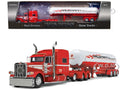 Peterbilt 389 with 70" Mid-Roof Sleeper Cab and Mississippi LP Tanker Trailer Red and White "Hausmann Transport" "Big Rigs" Series 1/64 Diecast Model