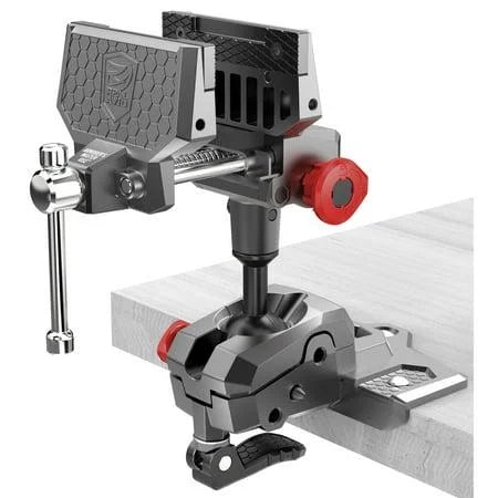 Real Avid Precision Bench Vise w/ Clamping Jaws & Swiveling Body