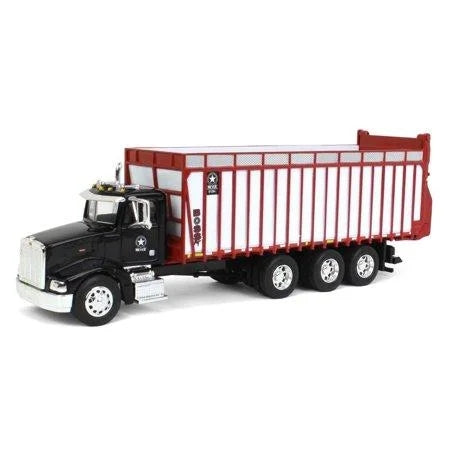Spec Cast 1/64 Black Peterbilt 385 W/ Red & White Meyer 8126RT Boss Forage Box MEY-003