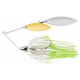 War Eagle Nickel Frame Double Willow Spinnerbait Hot White Shad Skirt 1/2 oz