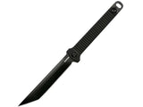 Kershaw Dune Full Tang Neck Knife (4008X) Compact 3.8” 3CR13 Stainless Steel Fixed Blade with Black-Oxide Finish, Textured Injection Molded Handle, Secure Molded Sheath and Lanyard