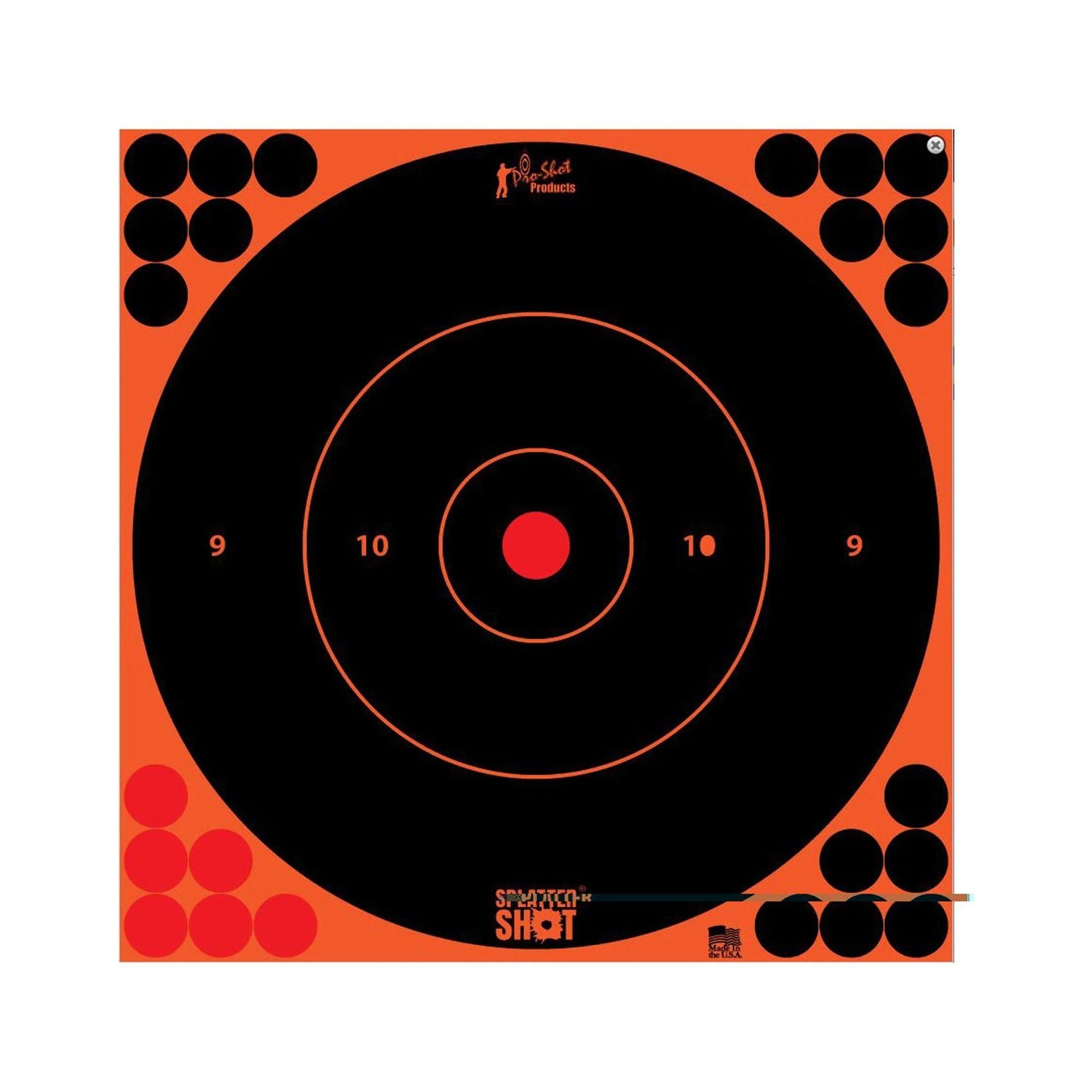 Pro-Shot 12BORNGE5PK Splattershot Peel & Stick Self-Adhesive Orange/Black Bullseye 12