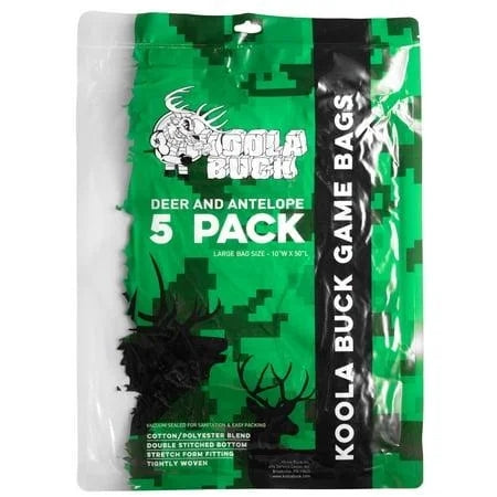 Koola Buck 5-Pack Reusable Hunting Game/Meat Bags Large Deer/Antelope Quarter Bags