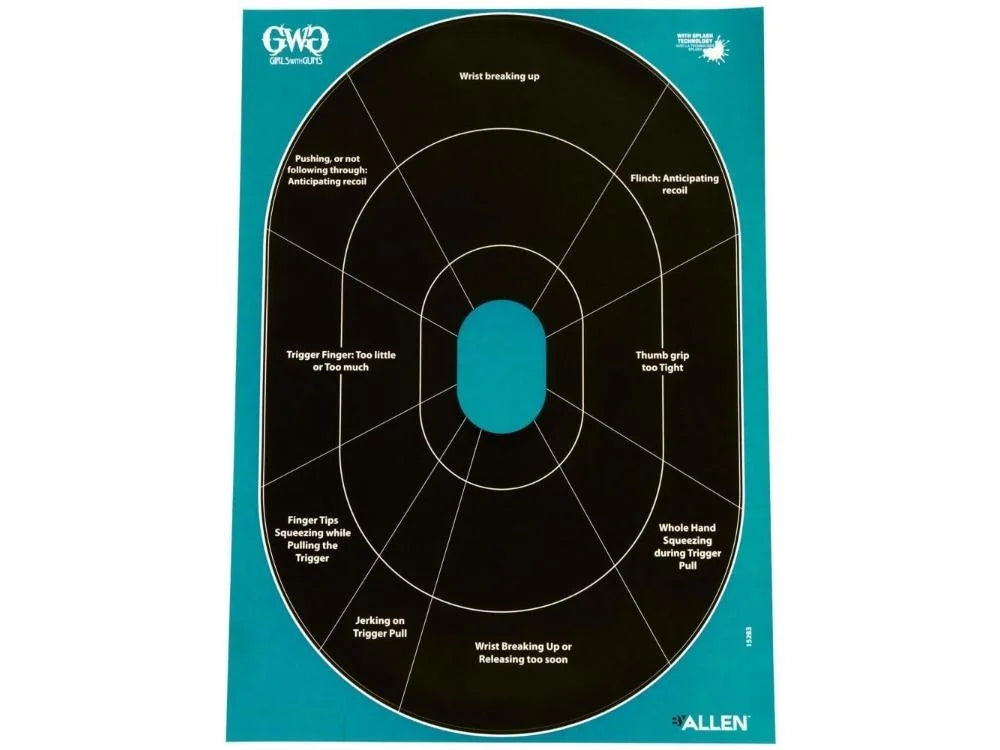 Girls with Guns Splash Adhesive 12 in. x 17.25 in. Oval Handgun Trainer Target by Allen