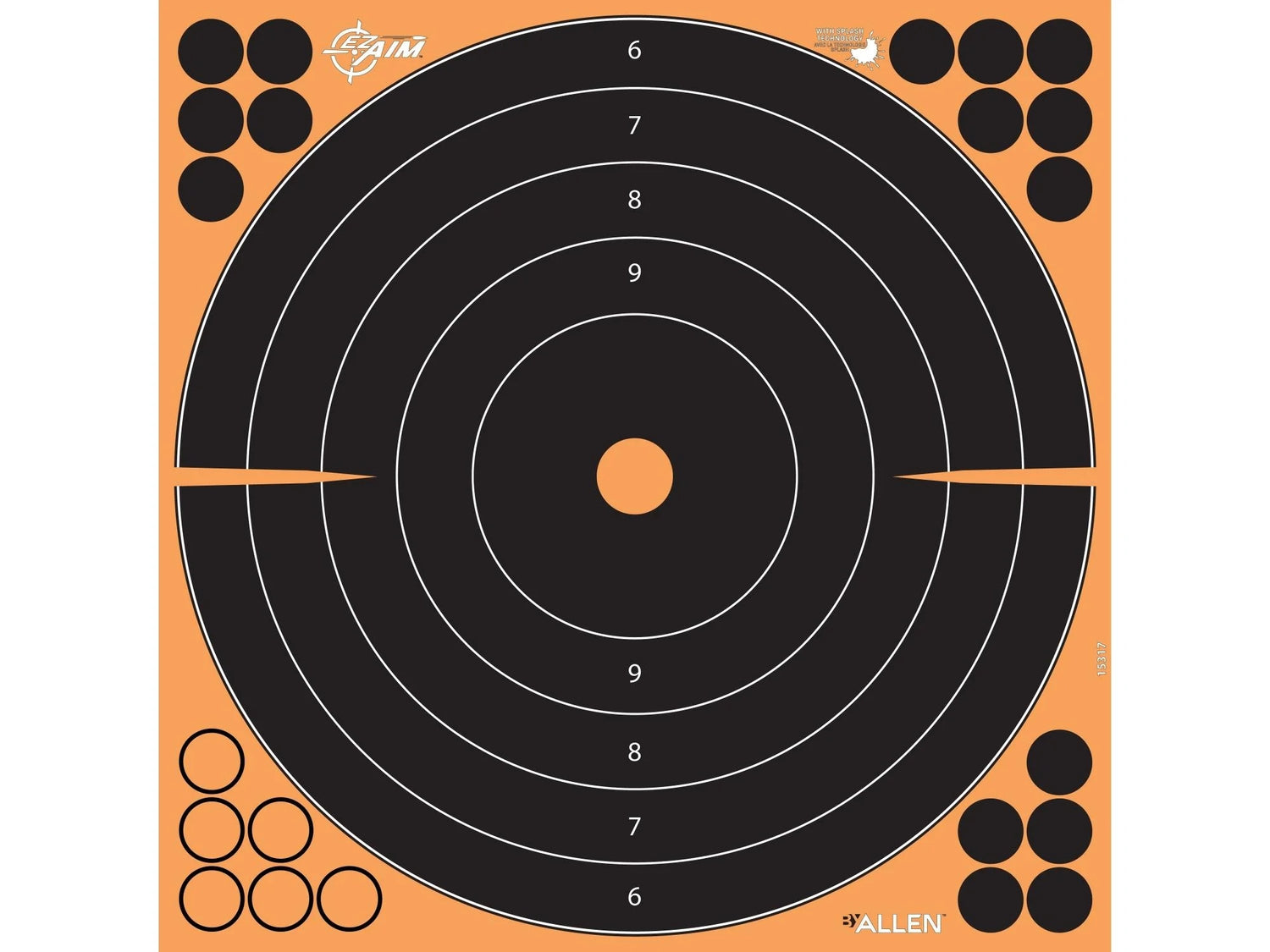 EZ Aim Splash Bullseye Paper Shooting Targets Square 10-Pack